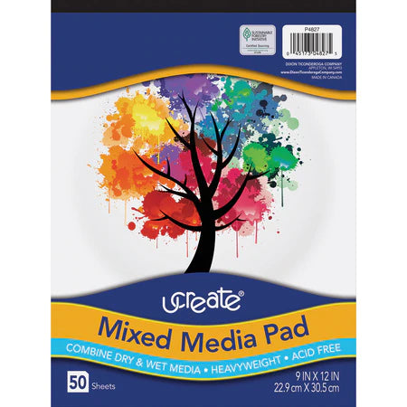 Pacon Mixed Media Pad, 9in x 12in, 50 Sheets (P 4827)