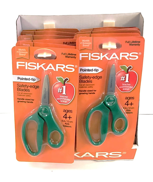 Fiskar's School Scissors 5" Blade, Pointed Tip, Pack of 12 (194300-1066)