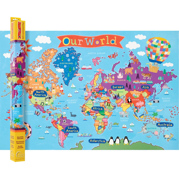 Waypoint Kid’s World Wall Map, 24″h x 36″w (KM 01)