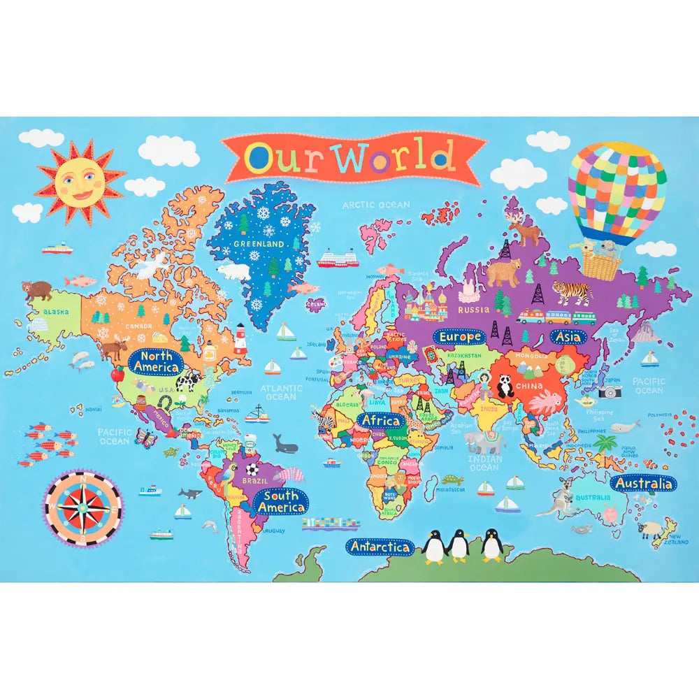 Waypoint Kid’s World Wall Map, 24″h x 36″w (KM 01)