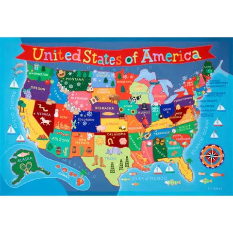 Waypoint Kid’s United States Wall Map, 24″h x 36″w (KM 02)