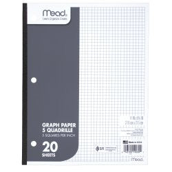 Mead® 4-Quadrille Graph Paper Pads, Pack of 12, 11" x 8.5" 20 sheets (19010)