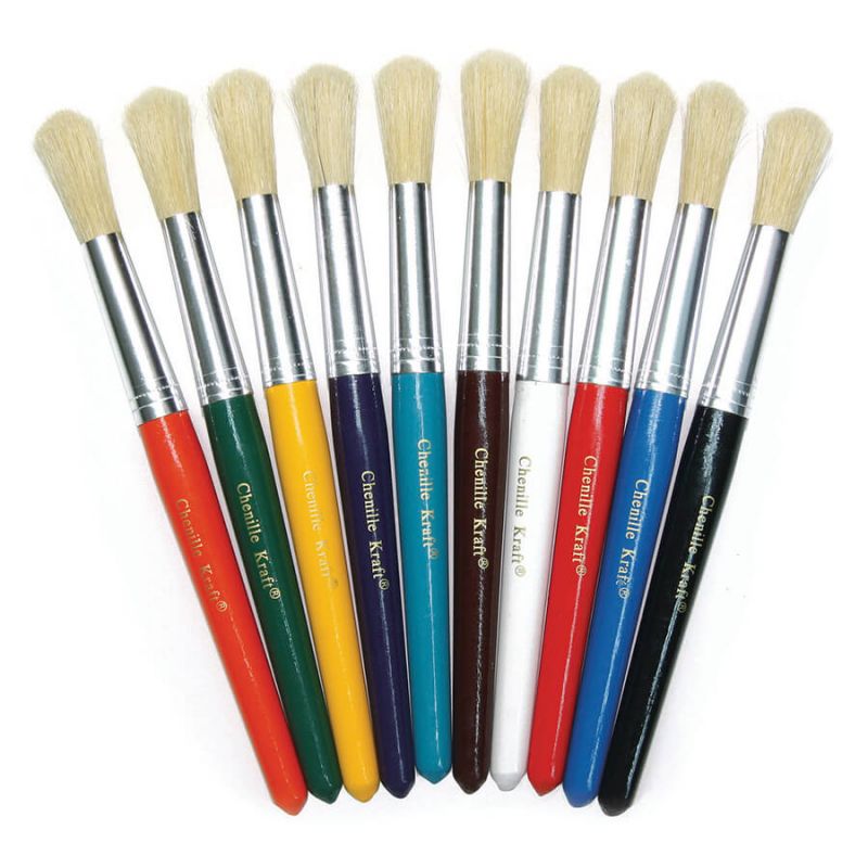 Pacon Creativity Street Round Beginner Paint Brushes, 10 Pack (PAC5183)