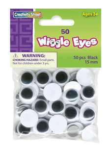 Pacon Creativity Street Peel & Stick Wiggle Eyes, 15mm, 50 Pack (PAC3443-02)