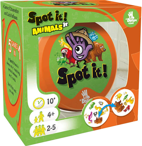Spot It! Junior Animals Card Game,Game For Kids ,Preschool Age 4+ , 2 to 5 Players