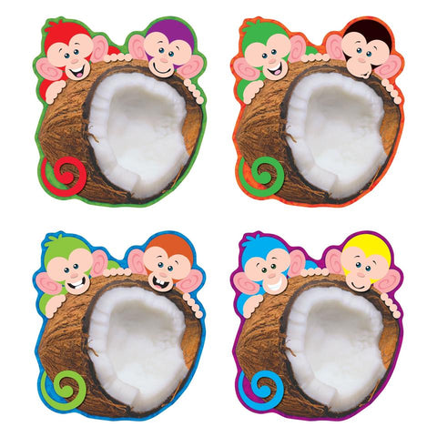 Trend Monkey Mischief Coconut Chums Accents Variety Pack, 36 Pack (T10992)