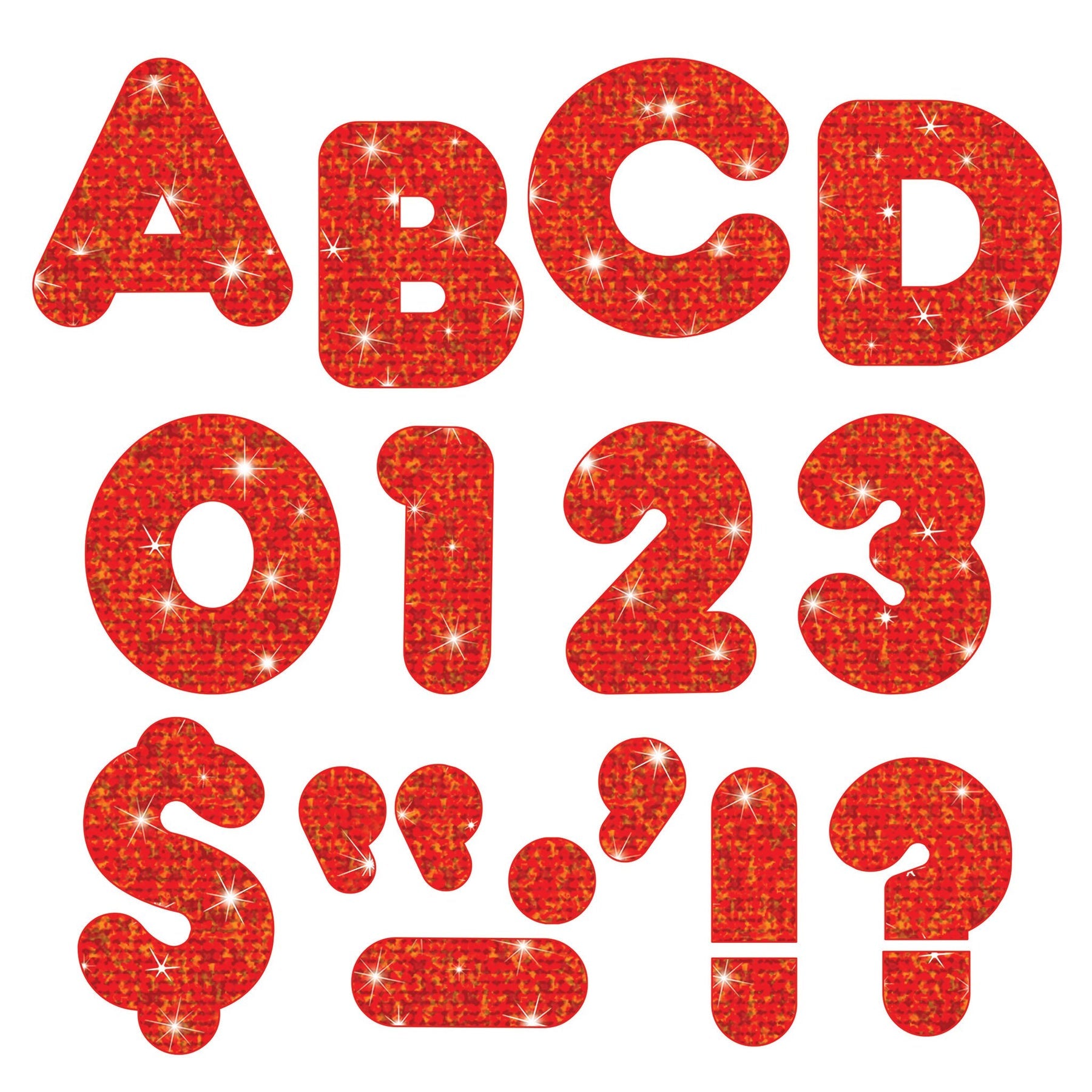 Trend Red Sparkle 4-Inch Casual Uppercase Ready Letters® (T 1614)