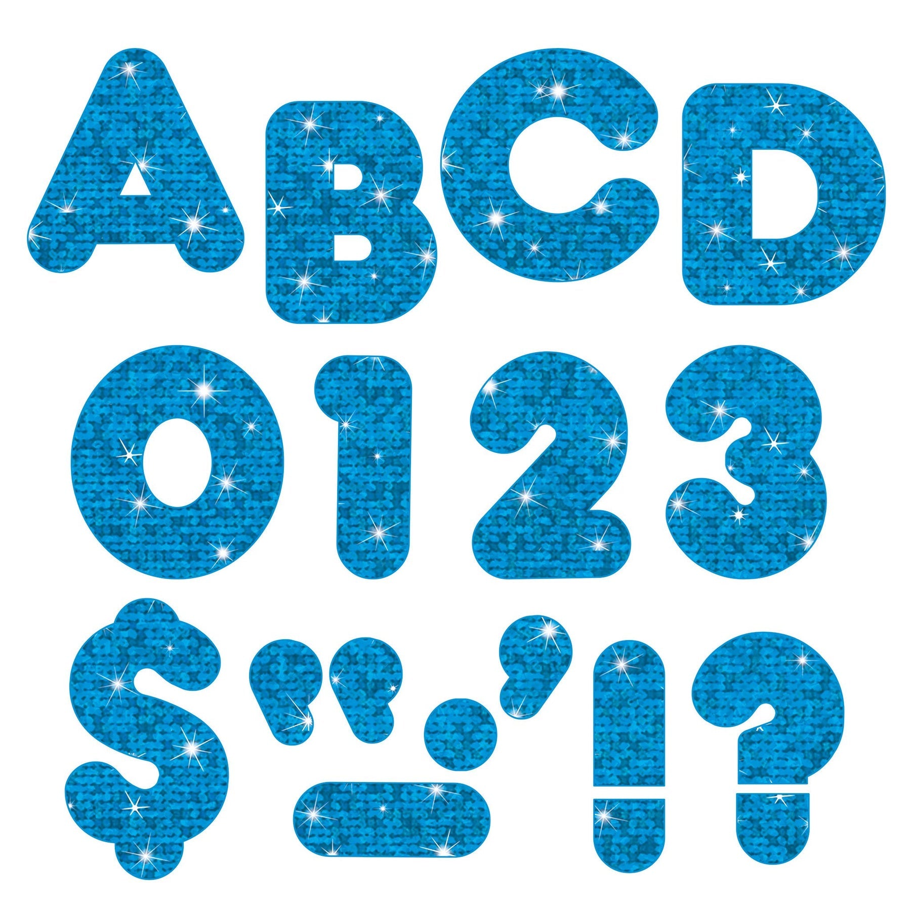Trend Blue Sparkle 4-Inch Casual Uppercase Ready Letters (T 1617)