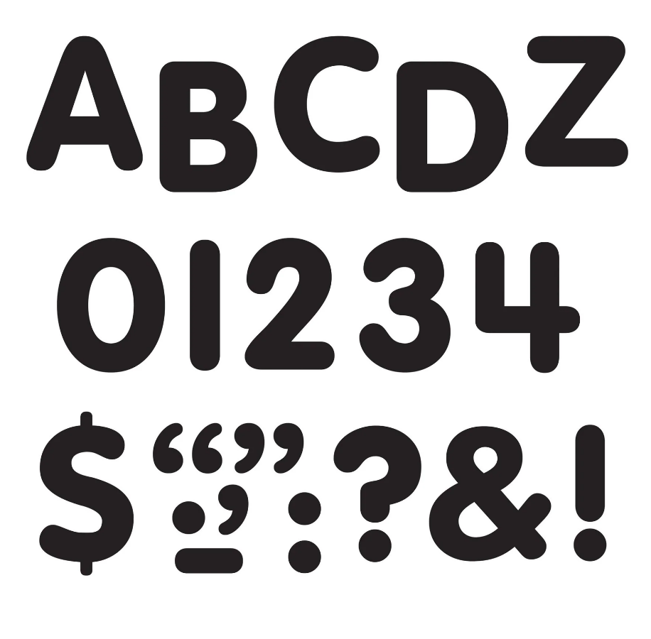 Trend Black 1-Inch Letters, Numbers, & Marks STICK-EZE® Stick-On Letters (T1785)