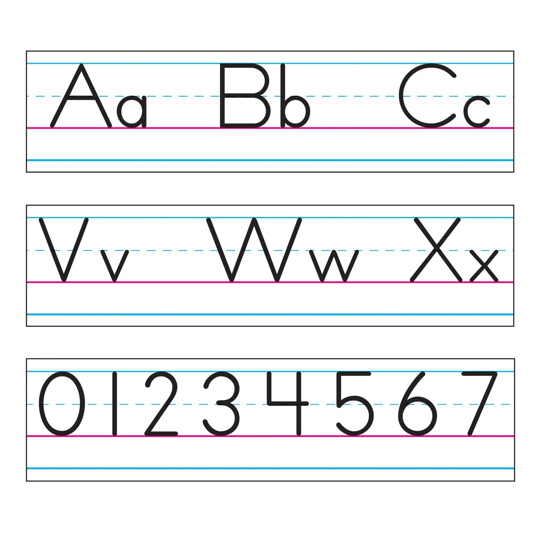 Trend Basic Alphabet Zaner-Bloser Manuscript Bulletin Board Set (T1858)