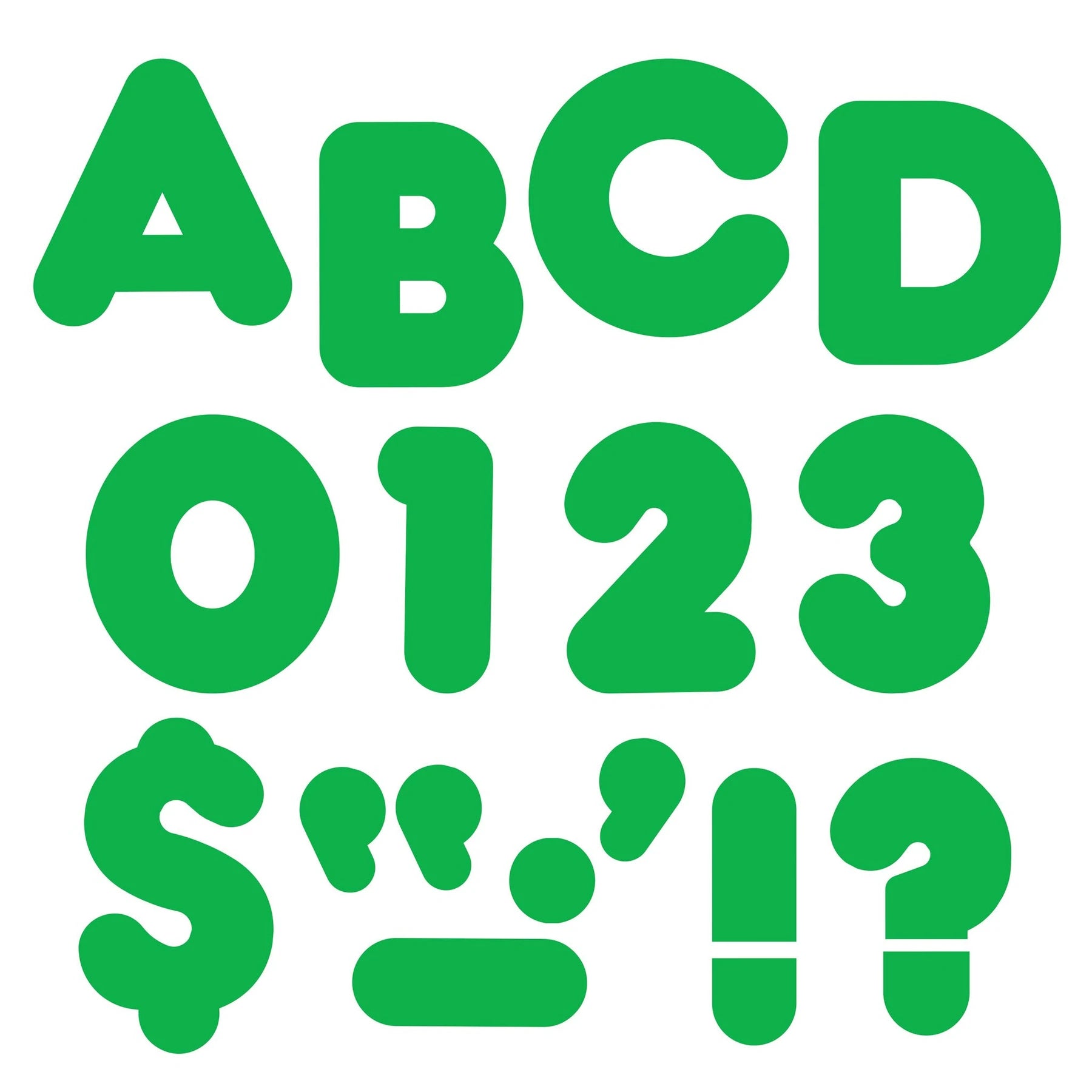 Trend Green 4-Inch Casual Uppercase Ready Letters (T458)