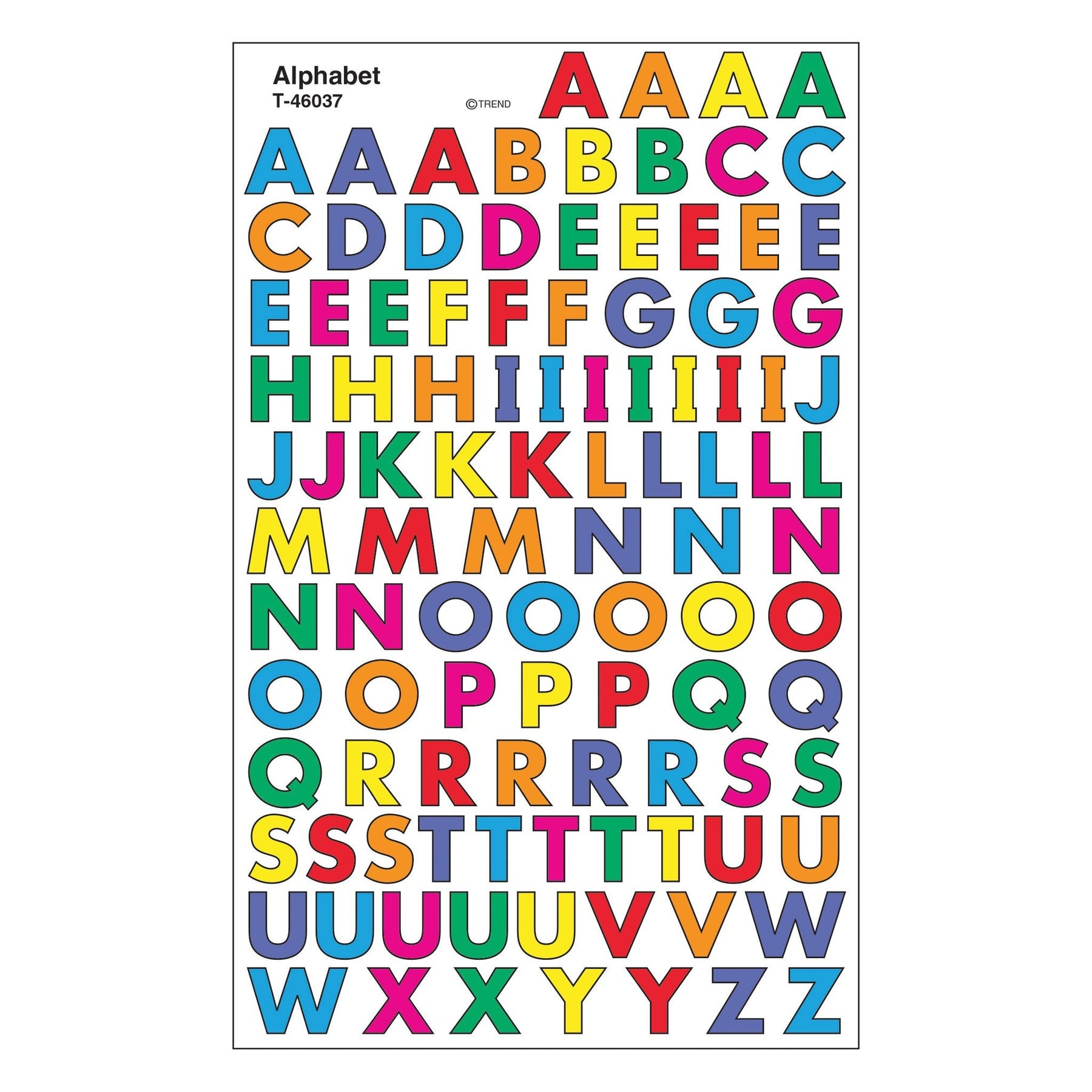 Trend Alphabet SuperShapes Stickers (T-46037)