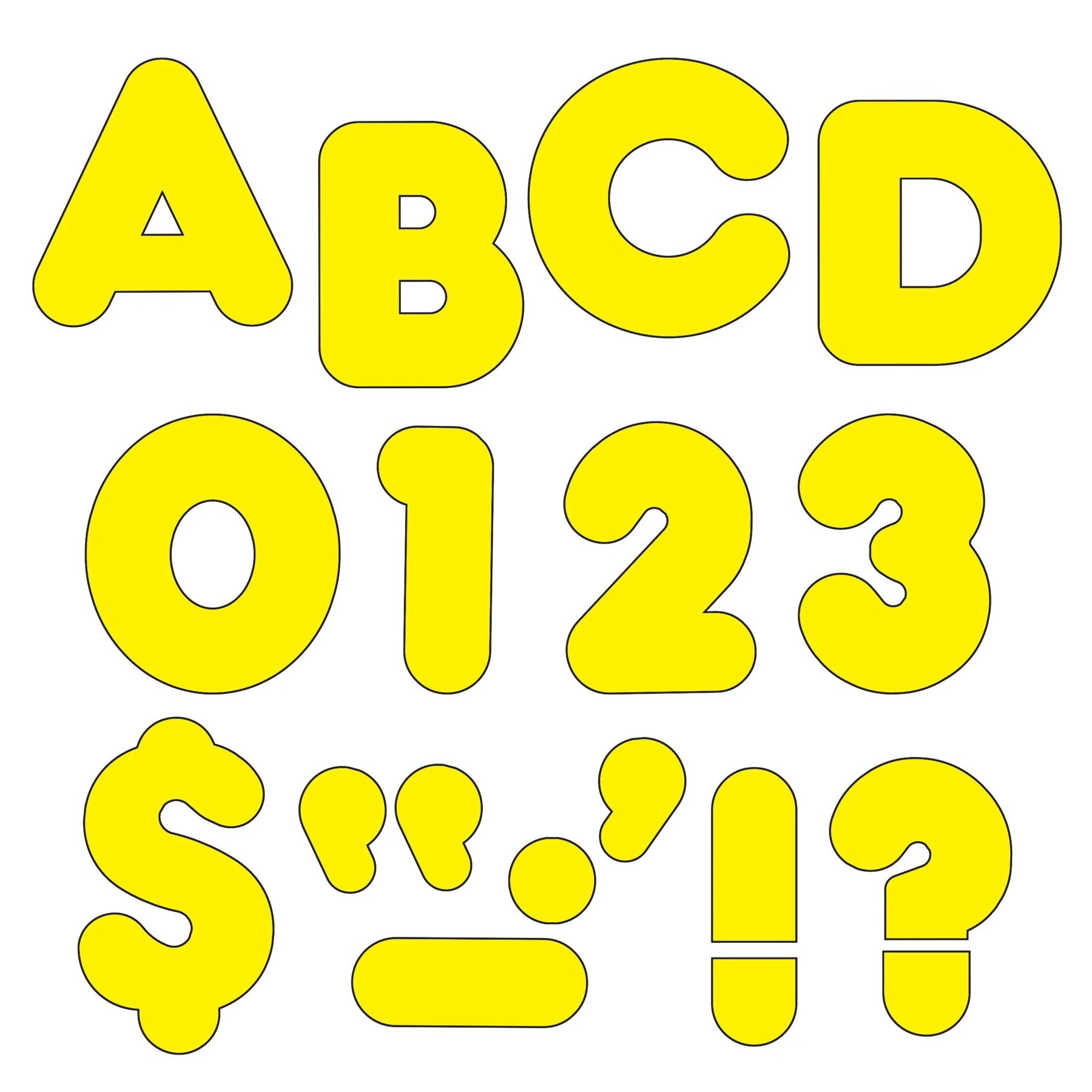 Trend Yellow 4-Inch Casual Uppercase Ready Letters (T464)
