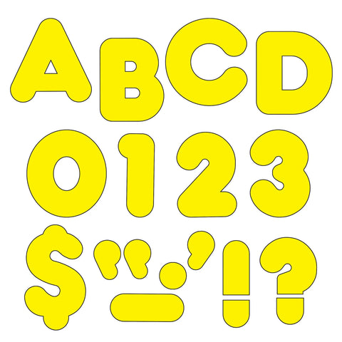 Trend Yellow 4-Inch Casual Uppercase Ready Letters (T-464)