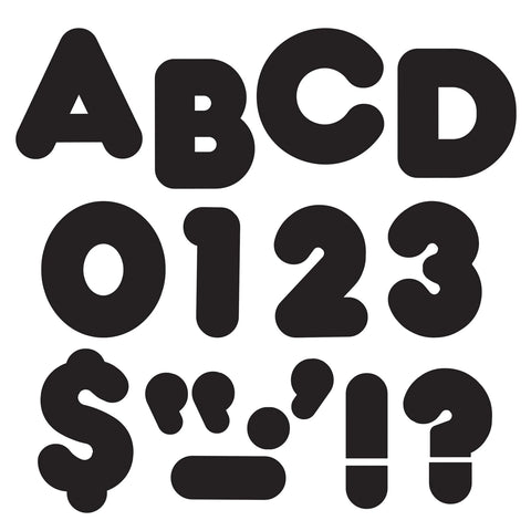 Trend Black 4-Inch Casual Uppercase Ready Letters (T465)