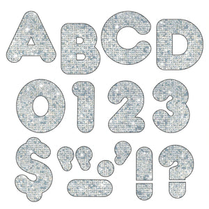 Trend Silver Sparkle 2-Inch Casual Uppercase Ready Letters (T506)