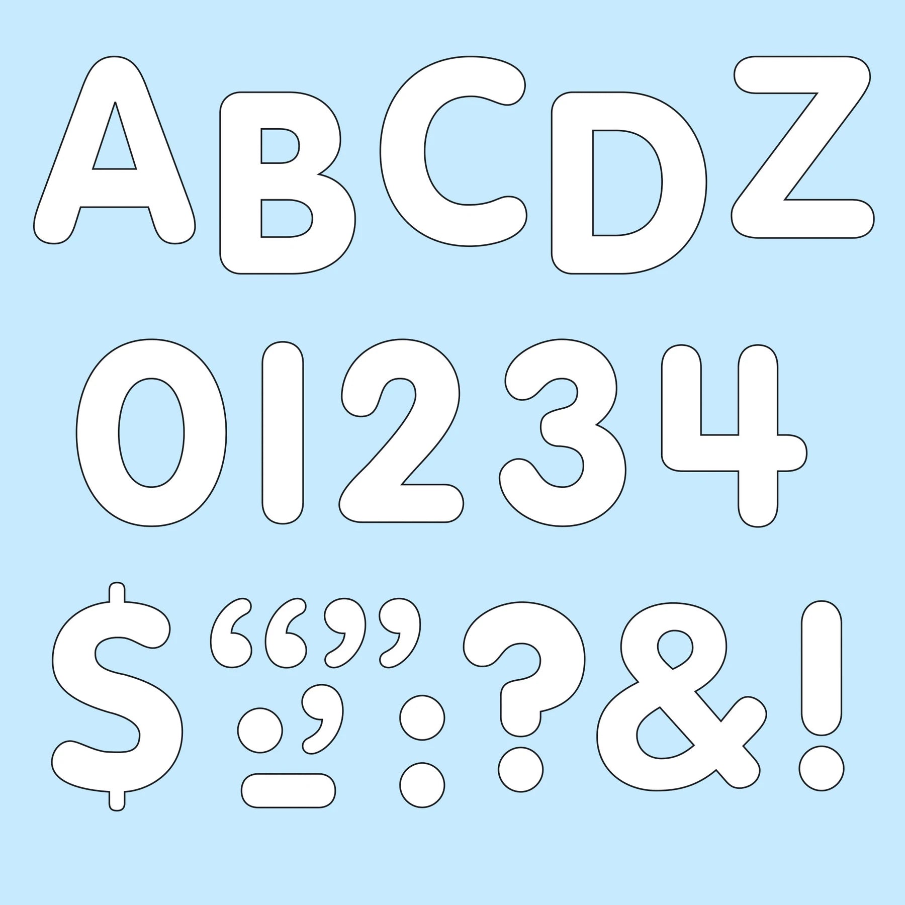 Trend White 1-Inch Letters, Numbers, & Marks STICK-EZE® Stick-On Letters (T78002)