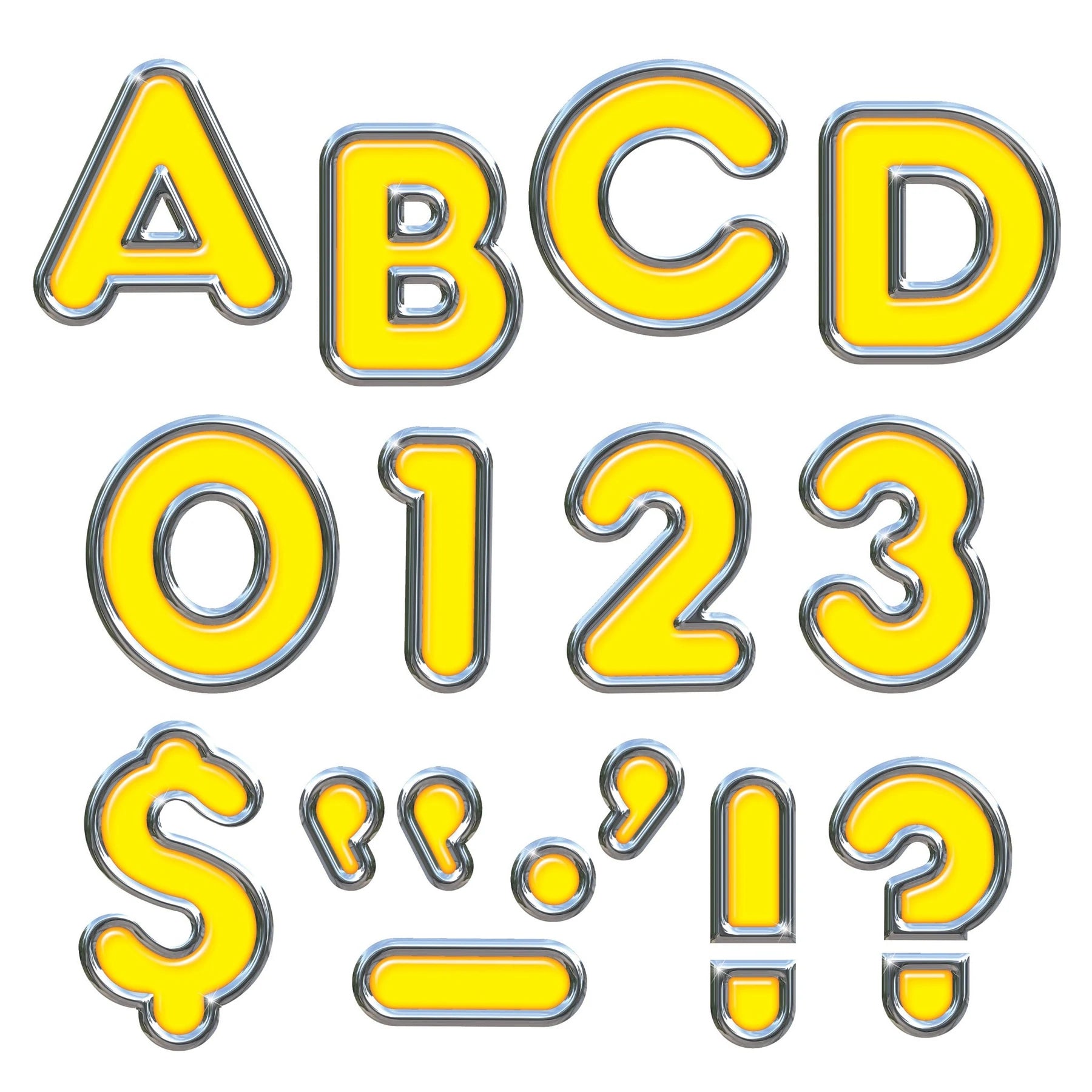 Trend Yellow 4-Inch Colorful Chrome Uppercase Ready Letters (T79052)
