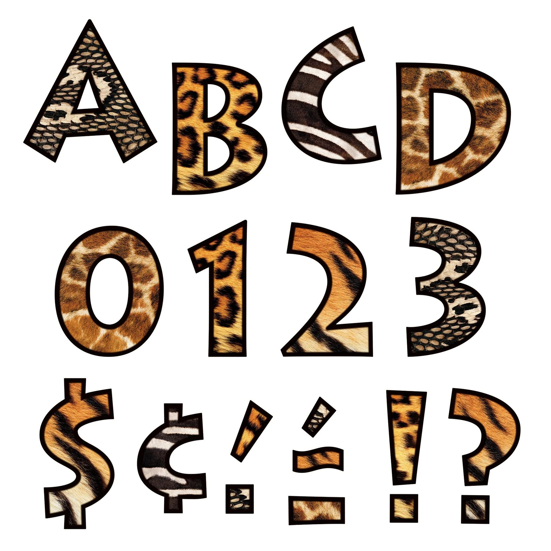 Trend Animal Prints 4-Inch Venture Uppercase (English/Spanish) Ready Letters (T79248)