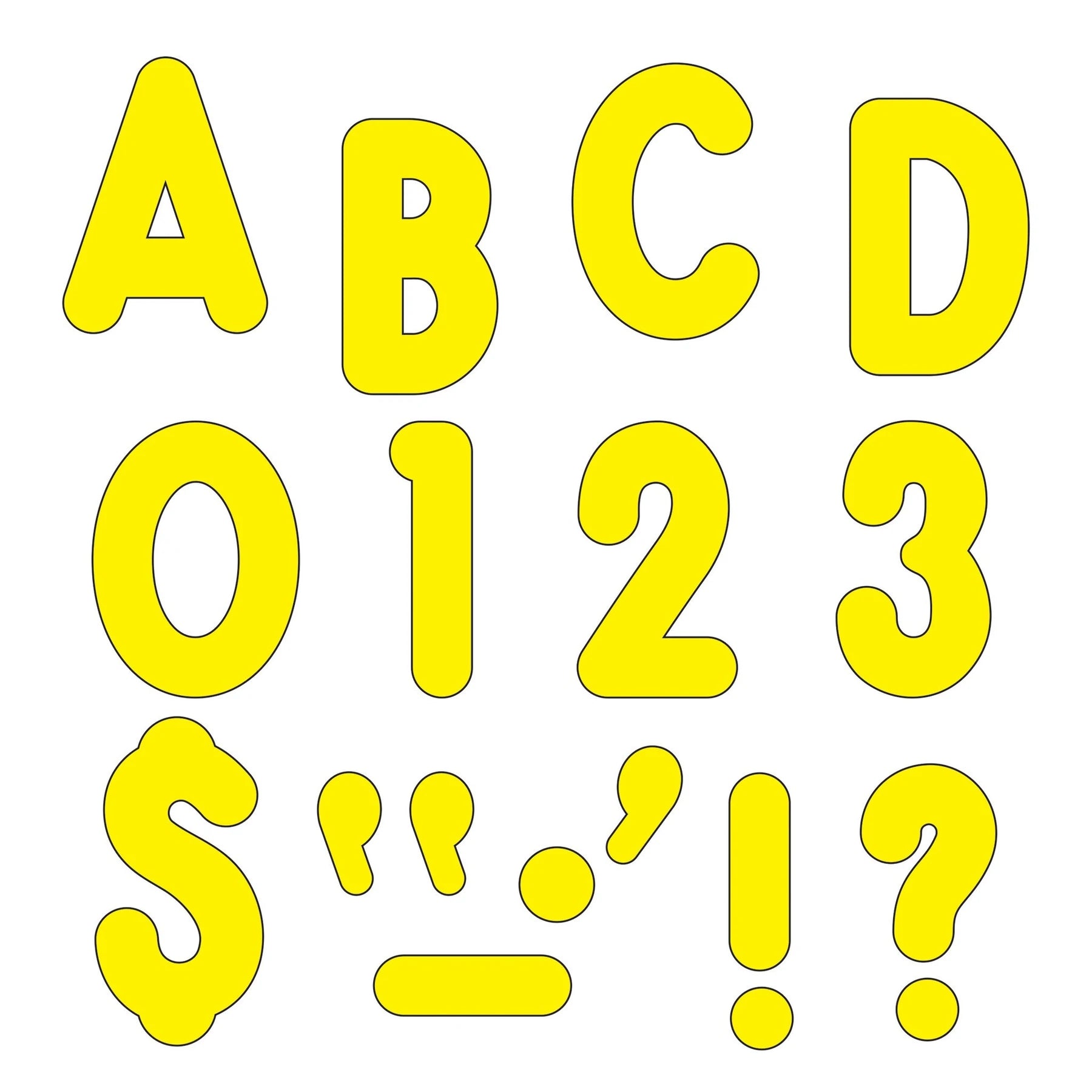 Trend Yellow 7-Inch Billboard Uppercase (English/Spanish) Ready Letters (T79414)