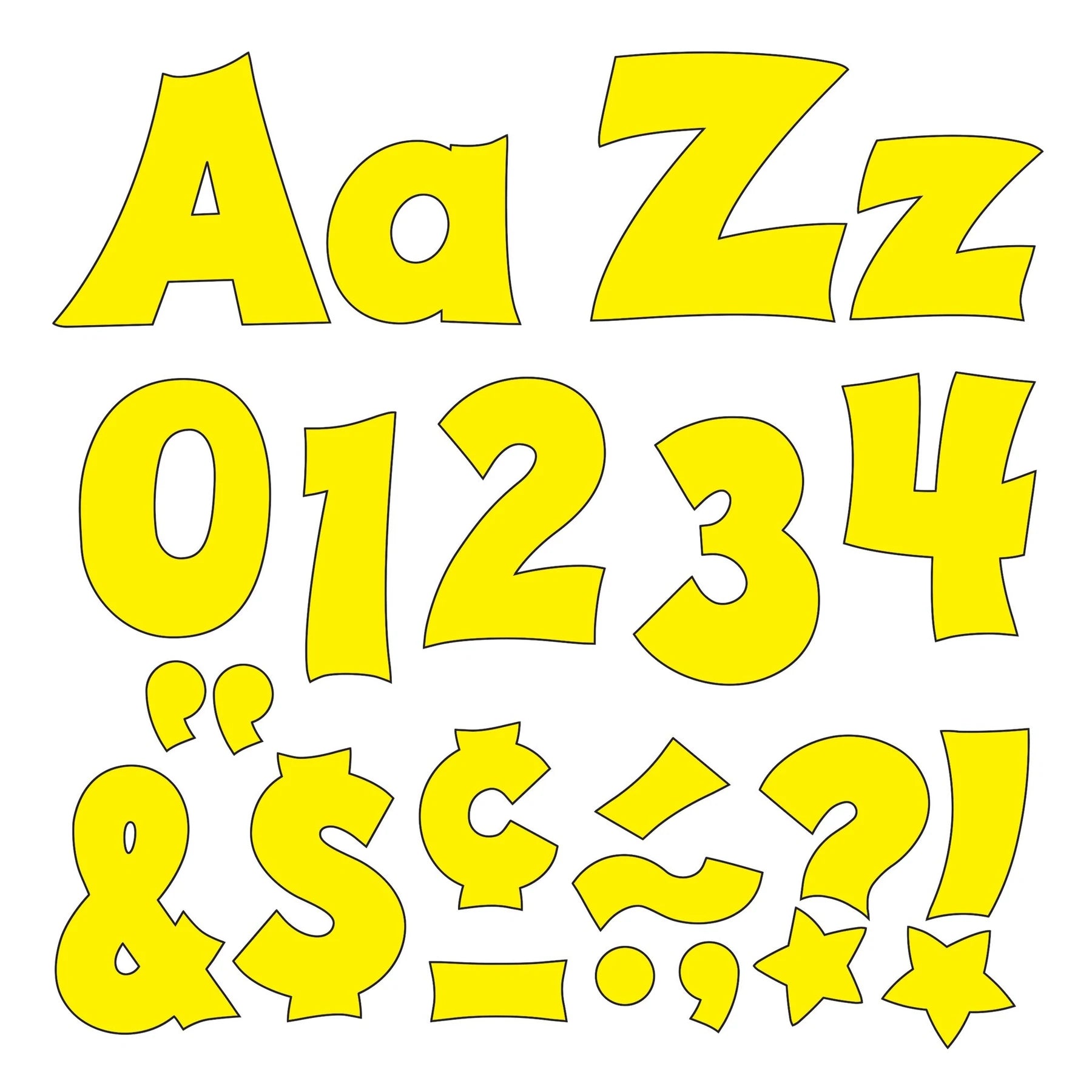 Trend Yellow 4-Inch Friendly Uppercase / Lowercase Combo Pack (English/Spanish) Ready Letters (T79804)