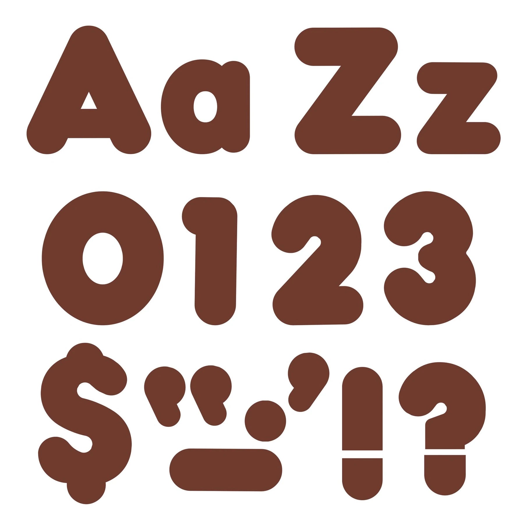 Trend Chocolate Brown 4-Inch Casual Uppercase / Lowercase Combo Pack Ready Letters ( T79904)