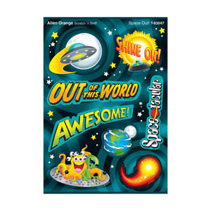 Trend Space Out!, Alien Orange scent Scratch 'n Sniff Stinky Stickers® – Mixed Shapes (T-83047)