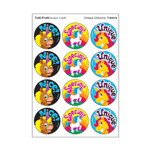 Trend Unique Unicorns, Tutti-Frutti scent Scratch 'n Sniff Stinky Stickers® – Large Round (T 83318)