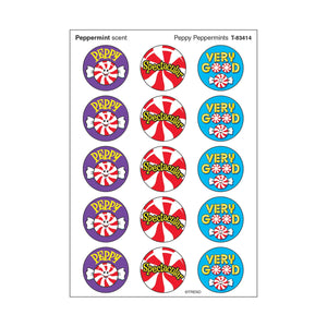 Trend Peppy Peppermints, Peppermint scent Scratch 'n Sniff Stinky Stickers® – Large Round (T-83414)