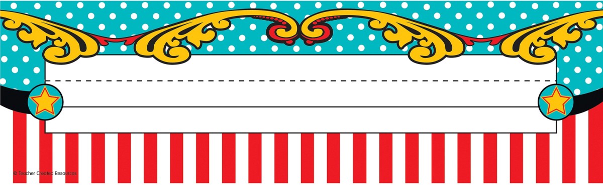 Teacher Created Carnival Flat Name Plates, 11.5" x 3.5", Pack of 36 (TCR 5715)