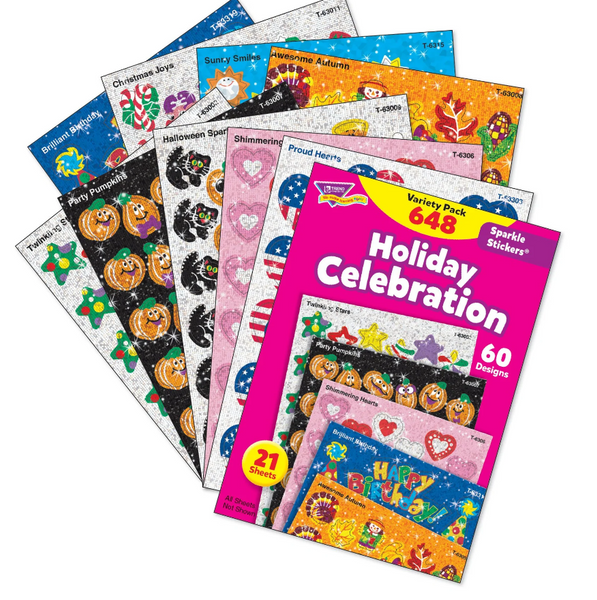 Trend Holiday Celebration Sparkle Stickers® Variety Pack (T63903)