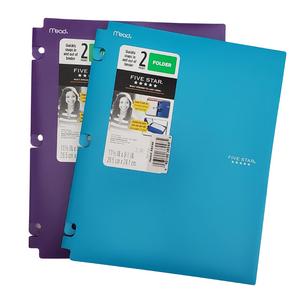 Five Star 2 Pocket Snap-In Plastic Folder, Assorted Colors (38248)(38250)