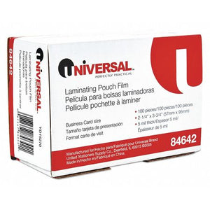 Universal Clear Laminating Pouches, 5 mil, Business Card Size, 100/Box ( 84642 )