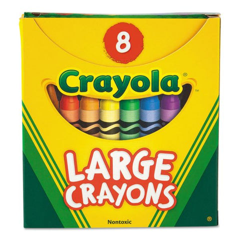 Crayola Large Crayons, 8 Count, Tuck Box (52-0080)
