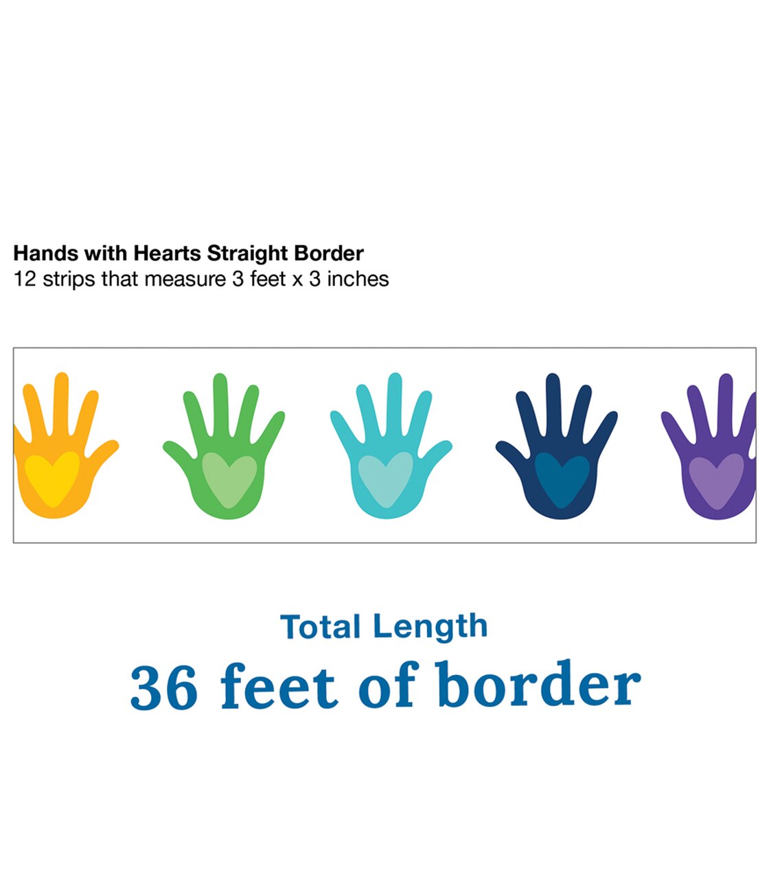Carson Dellosa Hands with Hearts Straight Border, 36' (CD 108405)