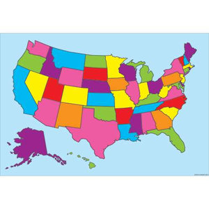 Ashley Smart Poly Chart 13" x 19", US Map ( ASH91010)