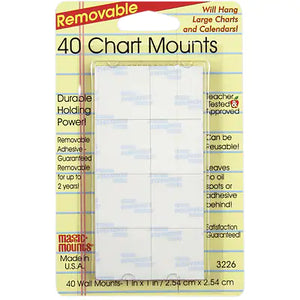 Magic Mounts Chart Mounts, 1" x 1", 40 Tabs (3226)