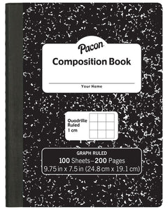 Pacon Black Marble Composition Book, Graph Ruled (PAC 37105)