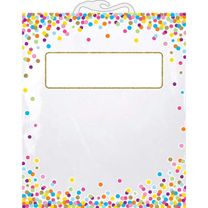 Ashley Hanging Confetti Pattern Storage/ Book Bag, 10.5"X12.5", Pack Of 6 (ASH 10560)