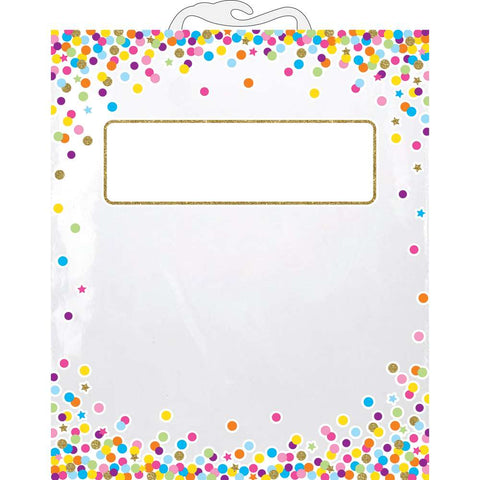 Ashley Hanging Confetti Pattern Storage / Book Bag, 10.5" X 12.5", Pack Of 5 (ASH 10560)