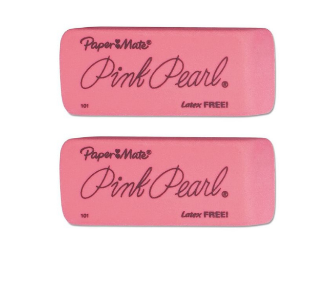 Paper Mate Pink Pearl Eraser, Large, Pack of 2
