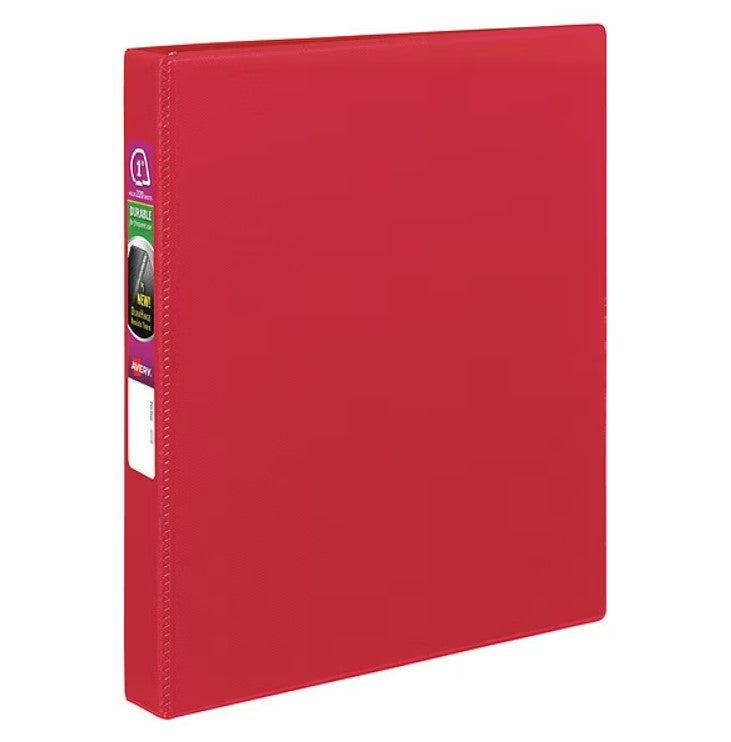 Avery Durable 1" Slant-Ring Binder, Red (27201)