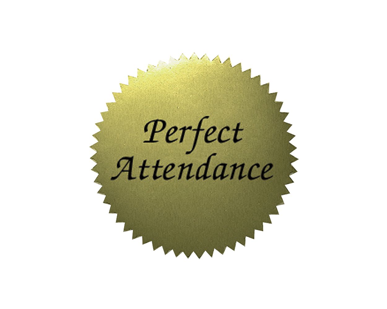 Flipside Perfect Attendance Gold Foil Certificate Seals, 2" - 50 Seals (VA 340)