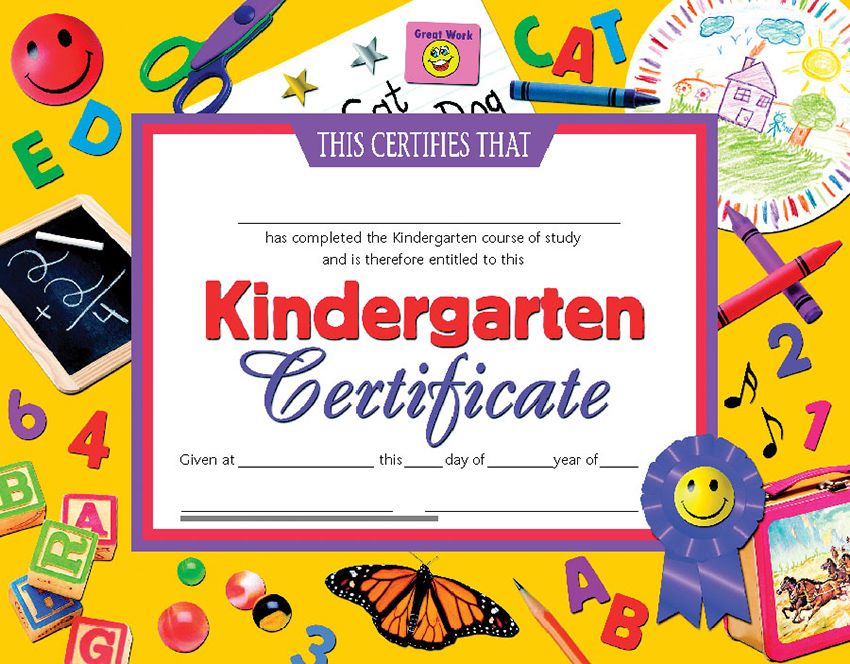 Hayes Kindergarten Certificate, Pack of 30, 8.5" x 11" (VA701)